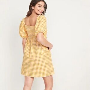 Old Navy Yellow and White Checkered Dress